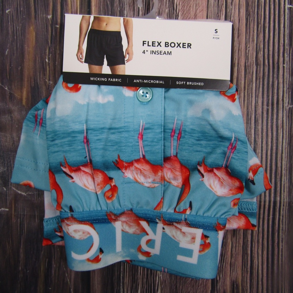 American Eagle NEW NWT Mens Small Boxer Briefs Blue Flamingo Gift